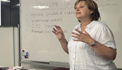 Paula Hill teaching baby massage training in a Brisbane face-to-face class